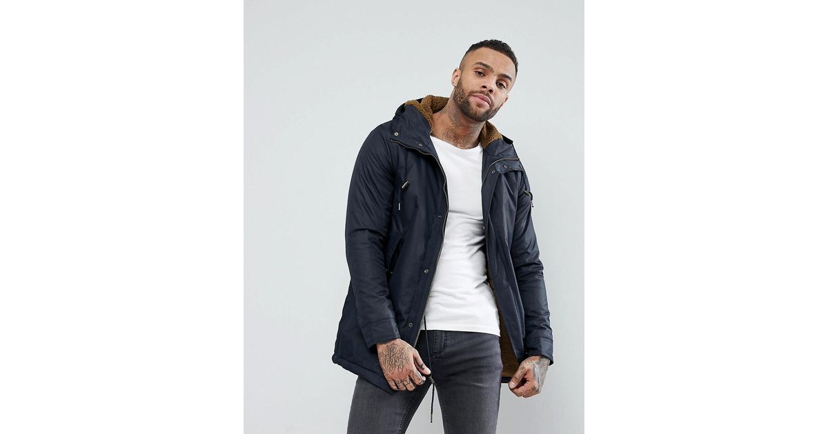 navy borg lined coach jacket