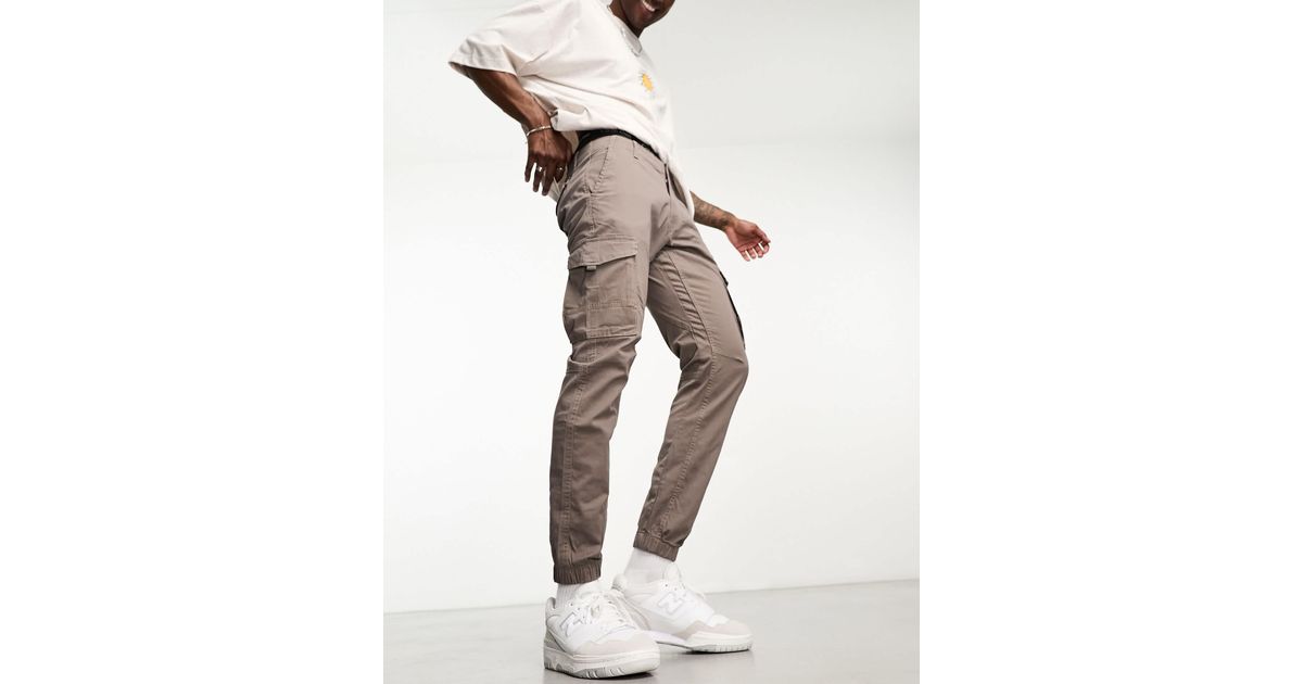 Intelligence pantalon cargo resserre aux chevilles marron Jack Jones pour homme en coloris Neutre Lyst