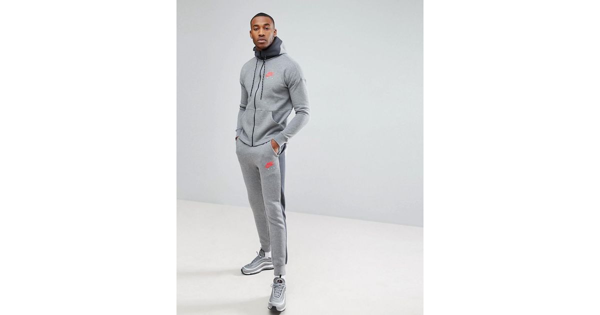 nike air tracksuit grey and blue