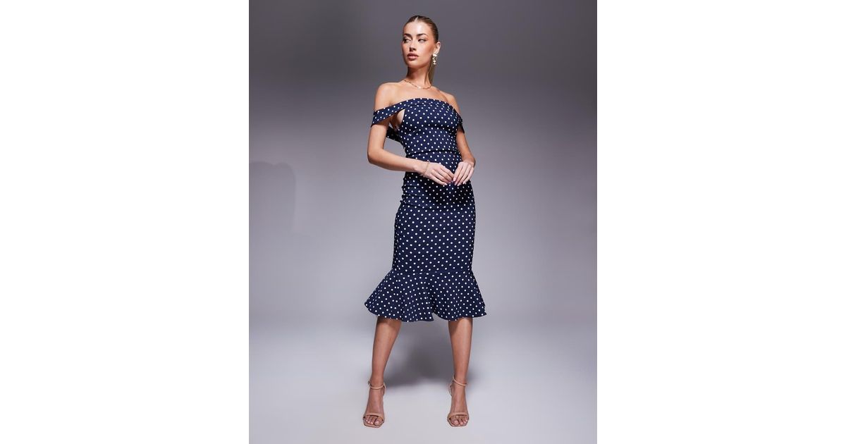 knee length dresses for ladies Maternity Bardot Midi Dress with Frill Hem  GloMom Maternity Boutique