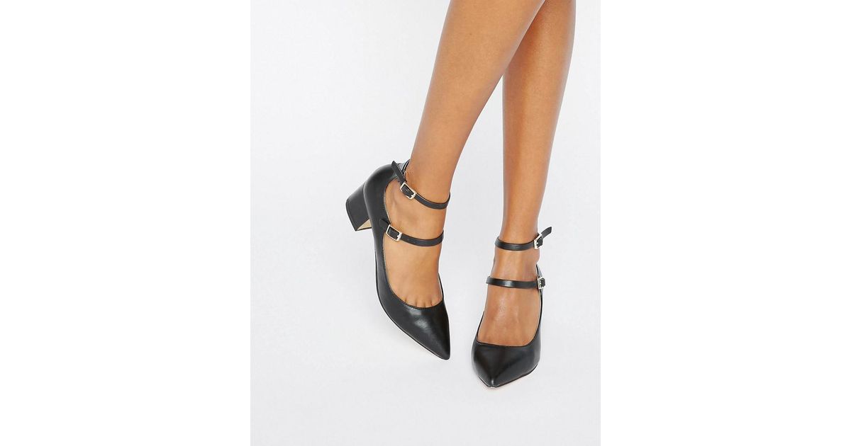 strap pointed heels