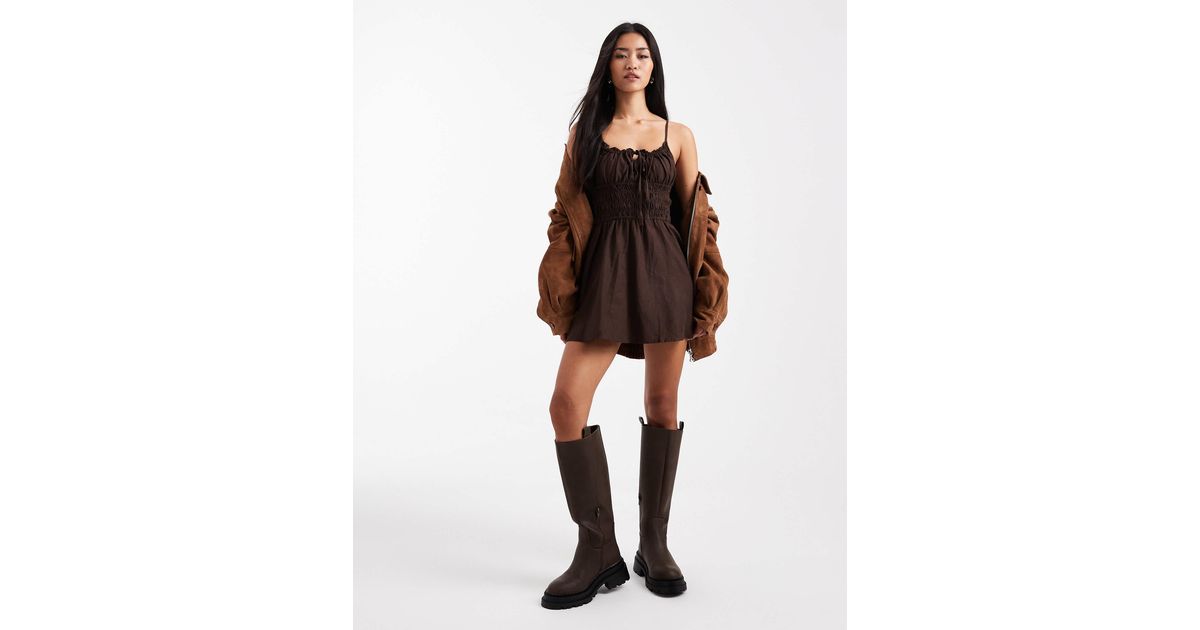 brown strappy mini dress Brunch Date Dress – Tilden Co. LLC
