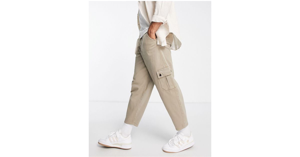 Bolongaro Trevor Cotton Oversized Tapered Cargos in Brown for Men | Lyst