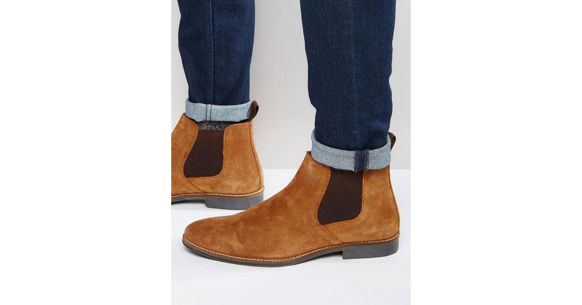 red tape chelsea boots tan suede