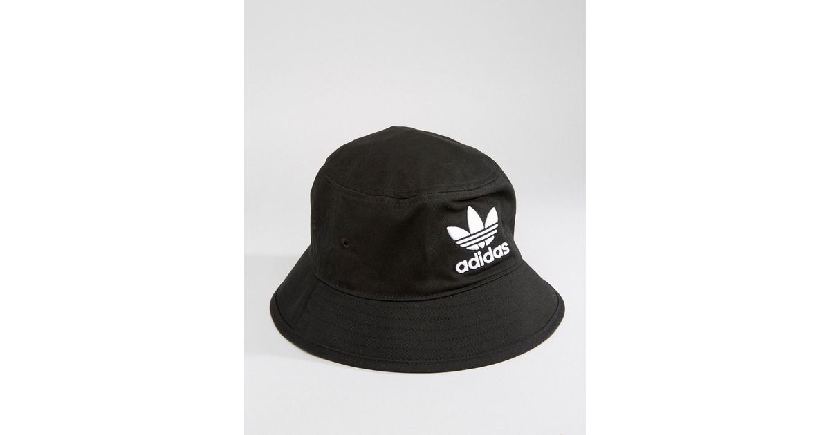 adidas Originals Cotton Bucket Hat in Black for Men - Lyst