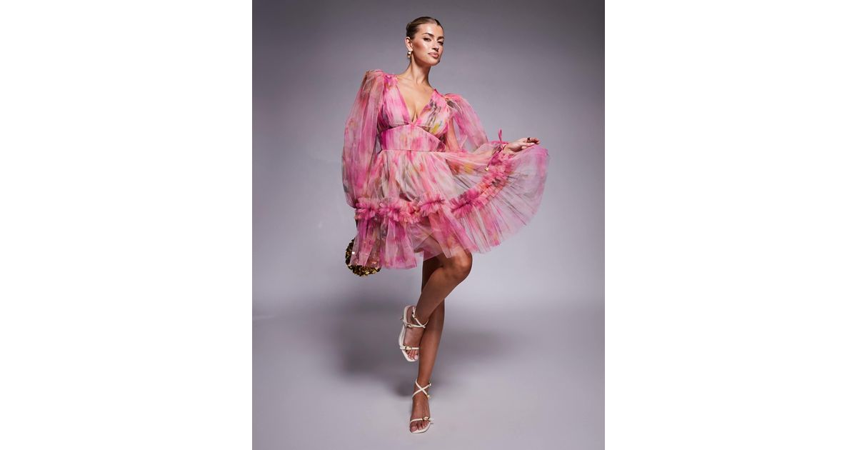 Robe Superposée Organza Imprimé Floral BEBE Taille 6 - Neuve Avec étiquette Petite Taille Femme