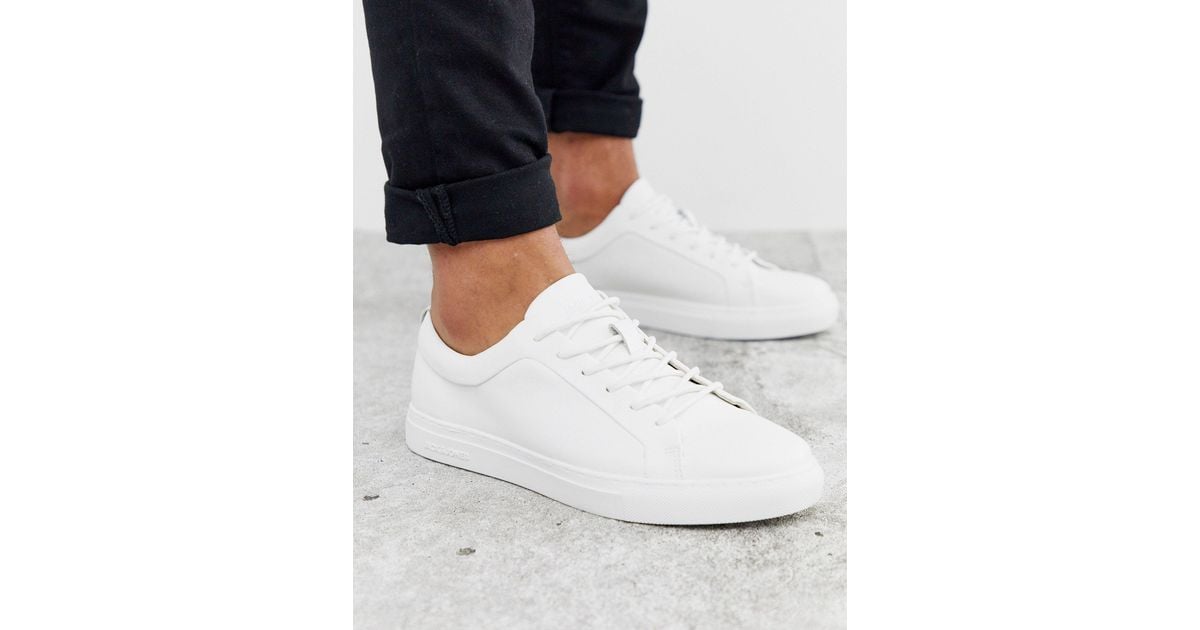 Jack Jones Premium Faux Leather Trainer in White for Men Lyst UK