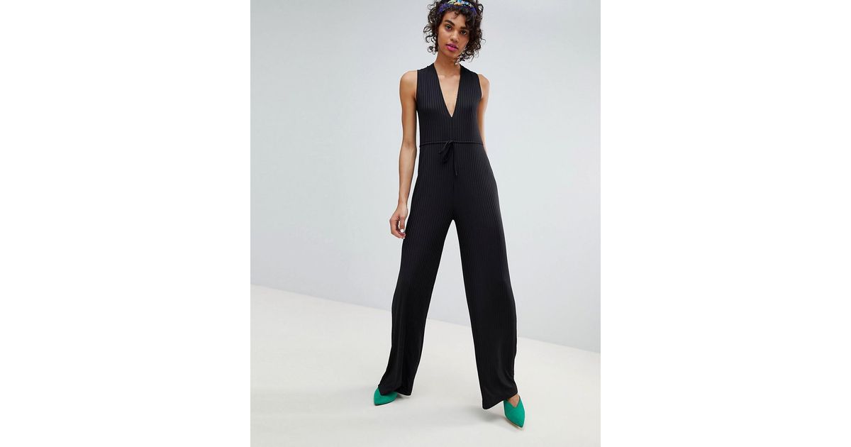 stradivarius jumpsuit black