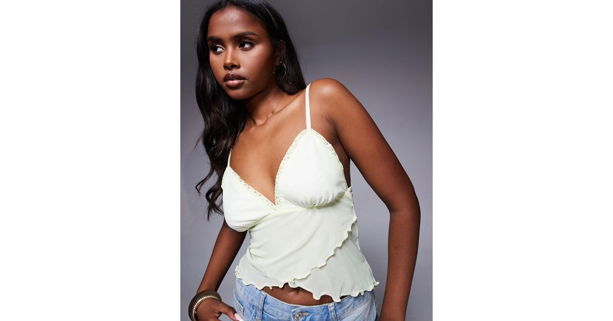 ASOS Wrap Front Mesh Cami | Lyst