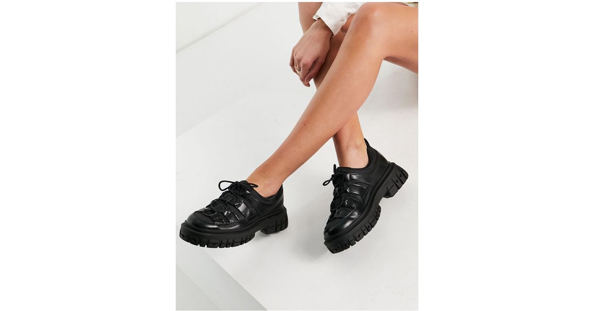 ASOS Manx - Platte Schoenen Met Dikke Zool in het Zwart - Lyst