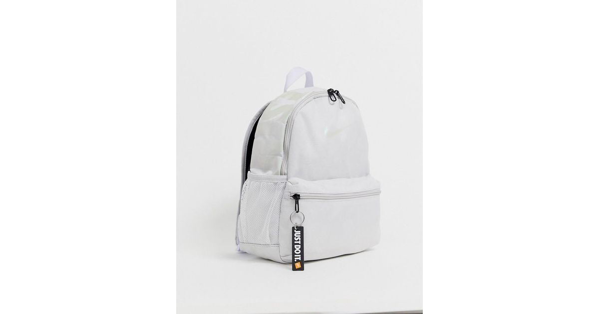 Nike Canvas Gray And Iridescent Just Do It Mini Backpack | Lyst