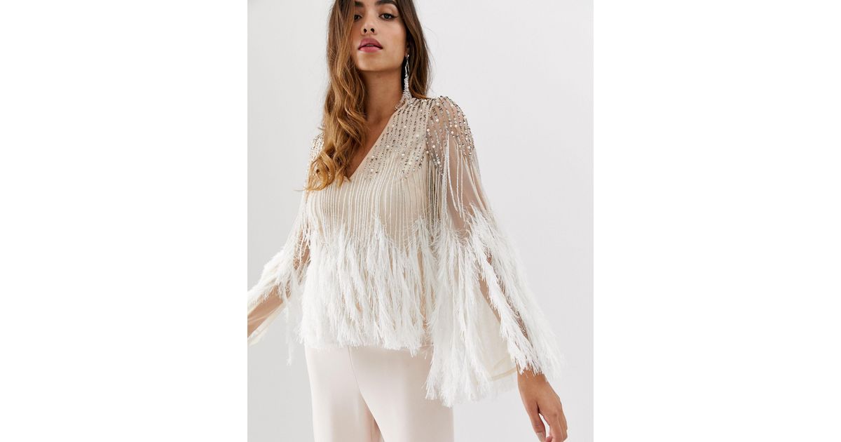 asos feather top