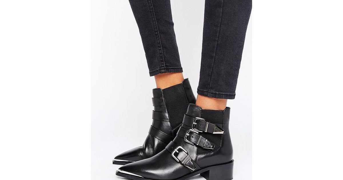 office black buckle boots