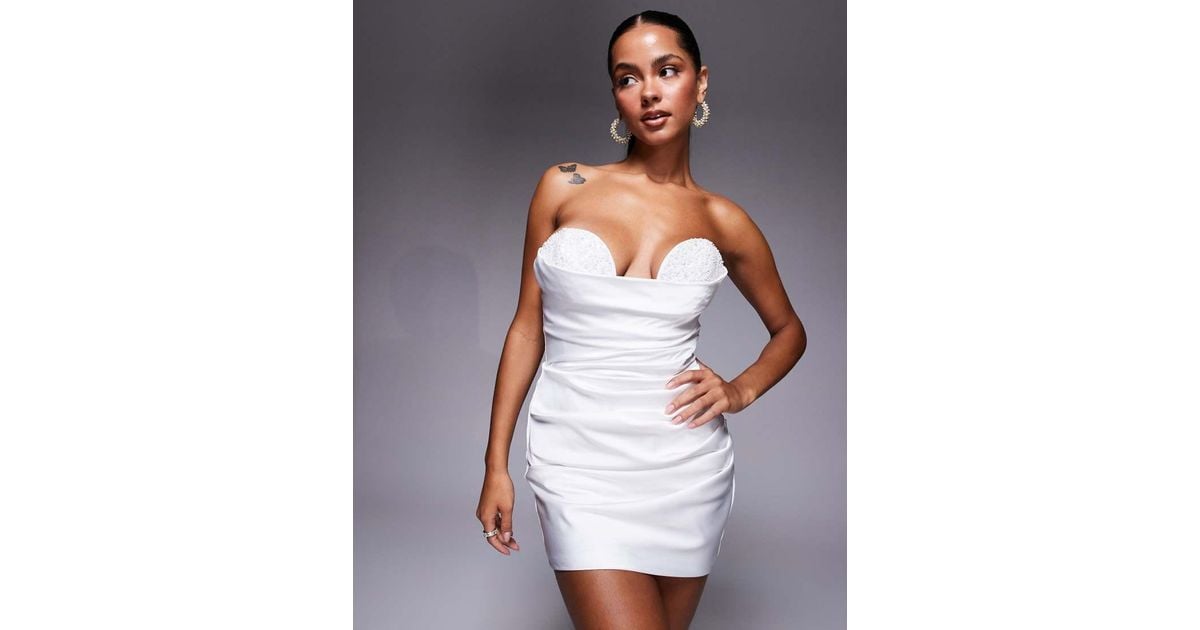 lace trim mini corset dress SHUSHU/TONG Elegant White / XS/6 and even spring or Size:L - 40 Satin Corset Maxi Dress reativar_18.06
