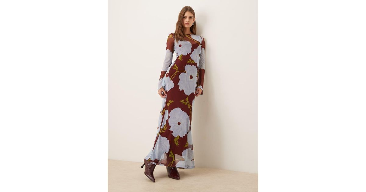 knee length dresses for ladies Never Fully Dressed Blue Poppy Aria Mesh Dress