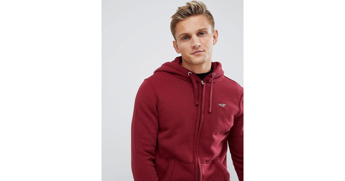 hollister hoodie burgundy