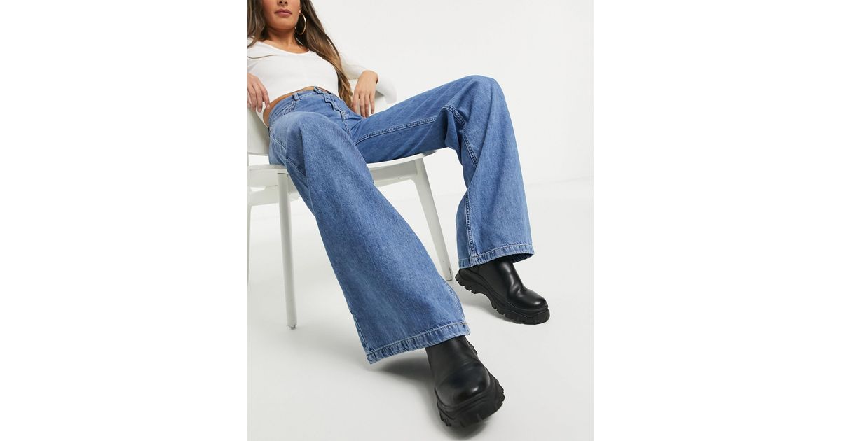 Stradivarius Denim 90s Wide Leg Jeans 