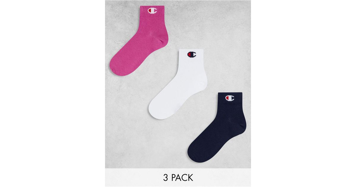 Champion 3 Pack Logo Socks