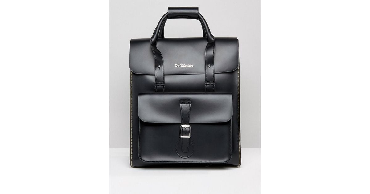 Dr. Martens Black Leather Backpack with Yellow Stitching Doc Martens 1460 Pascal Yellow Stitch Black Leather Boots  main image 4