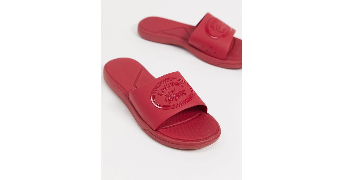 red lacoste sliders