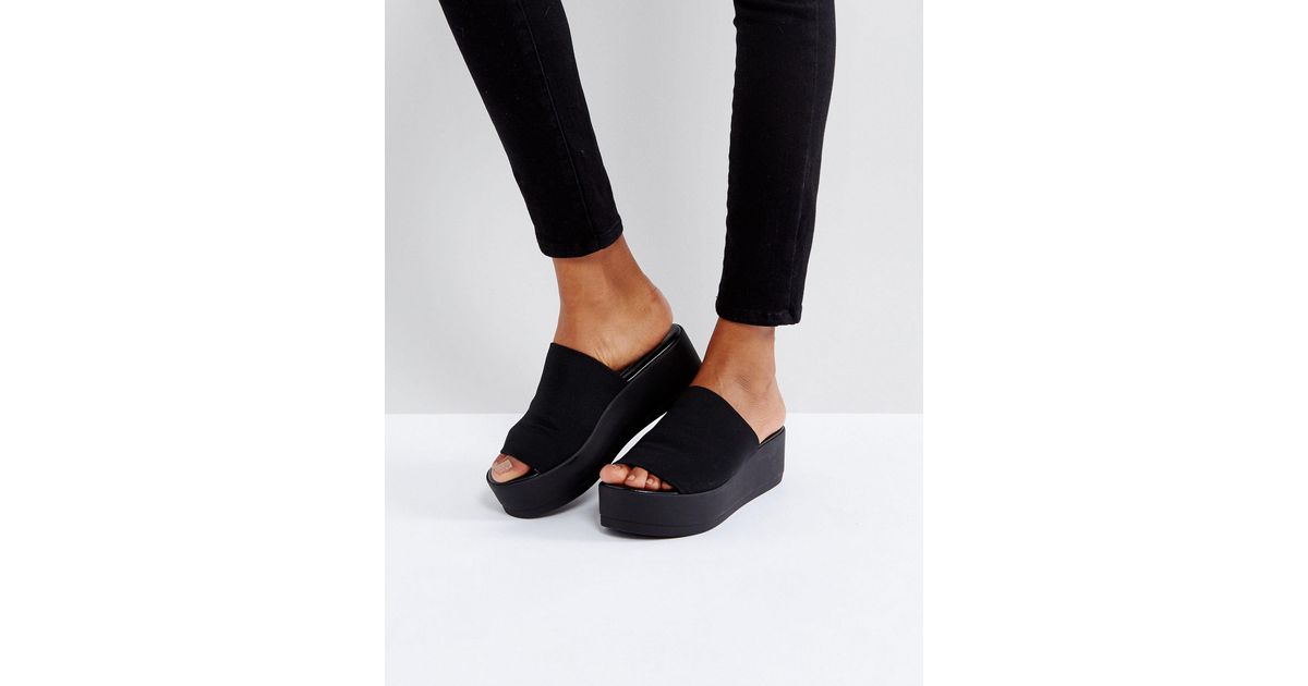 steve madden black slinky flatform mules