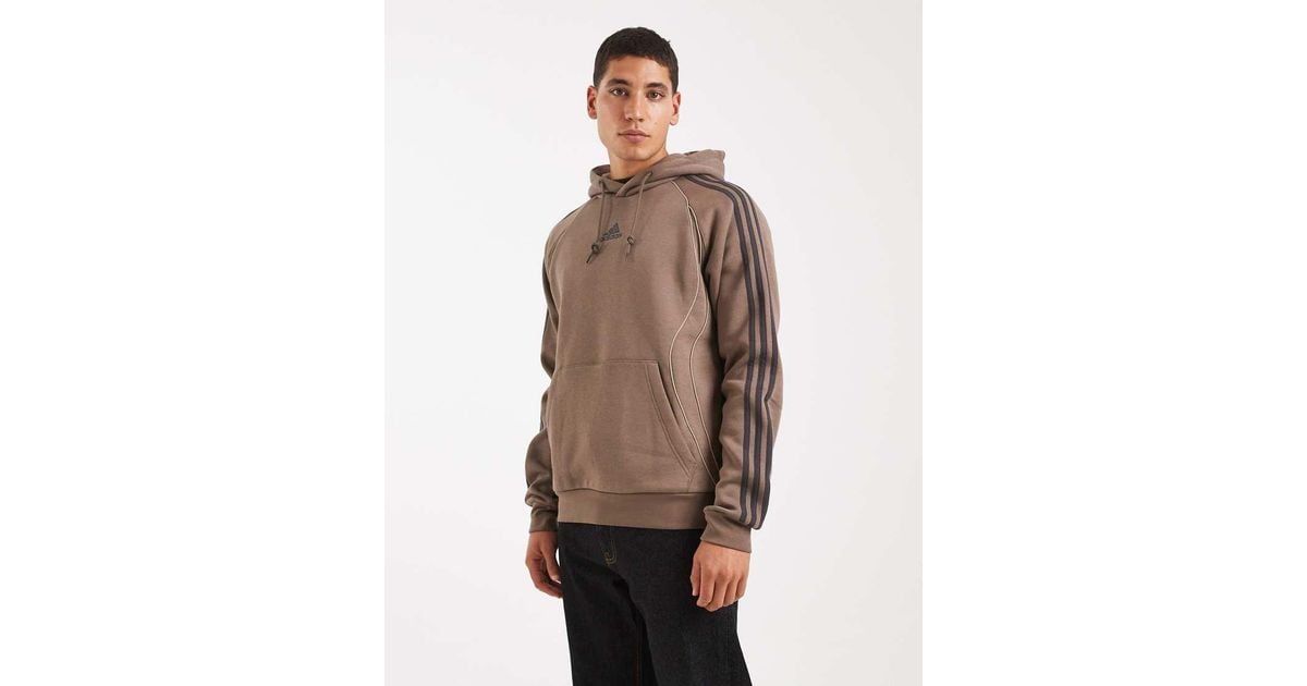 adidas Originals Adicolor Teamgeist Cut Line Hoodie in Brown for Men ...