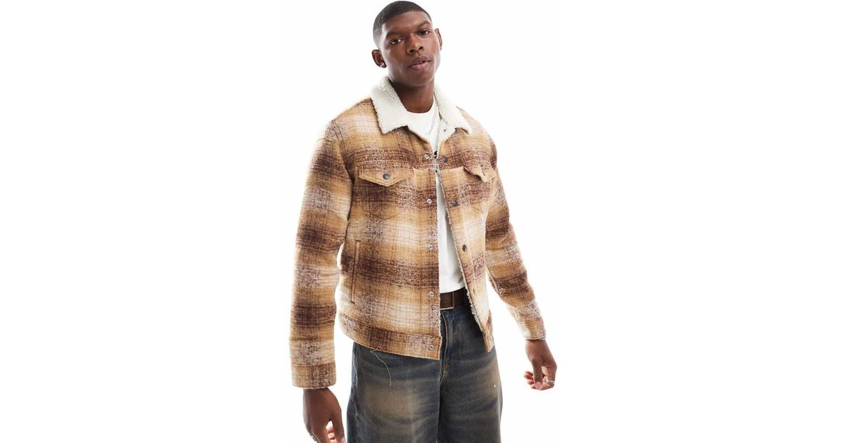 Chaqueta Camisa Cuadros Borreguito Chaqueta De Camionero A Cuadros