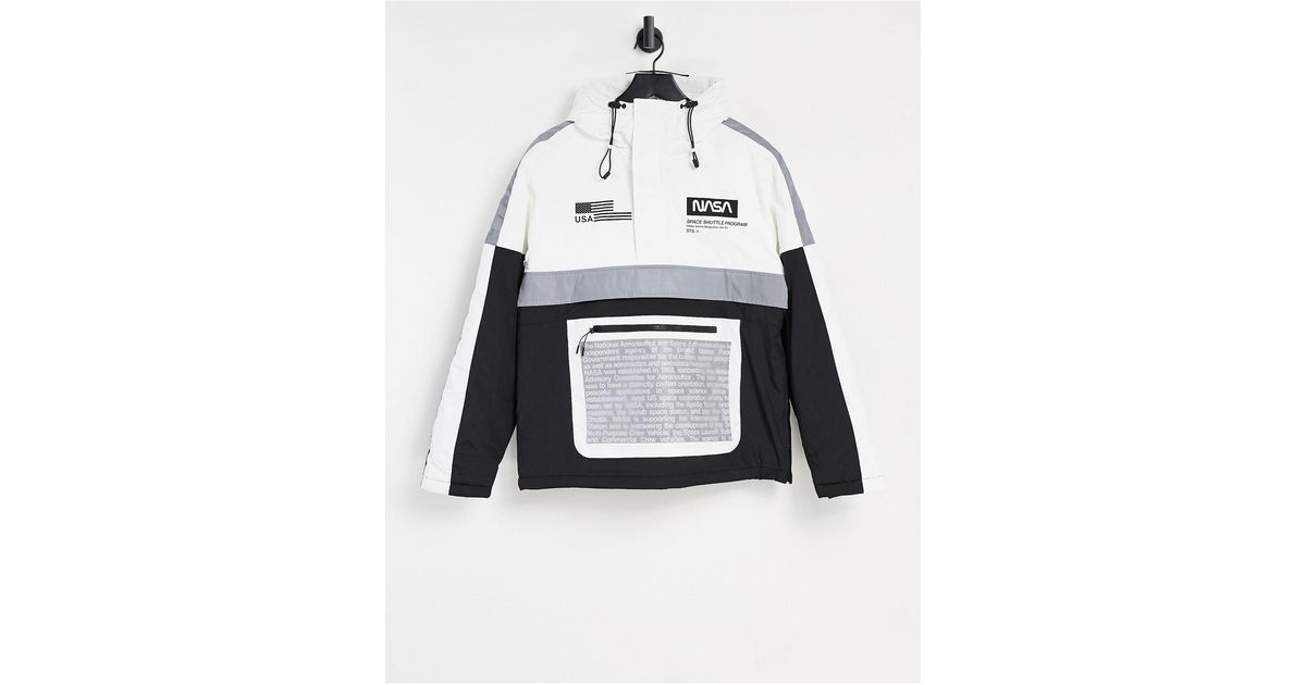 Pull&Bear Nasa Overhead Jacket in White for Men | Lyst