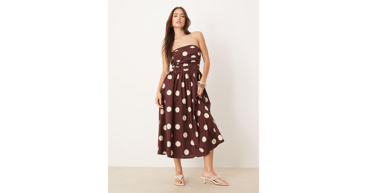 Nobody's Child Felicity Bandeau Midi Dress in Brown