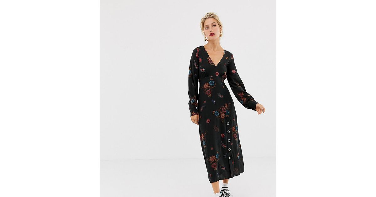 dark floral midi dress