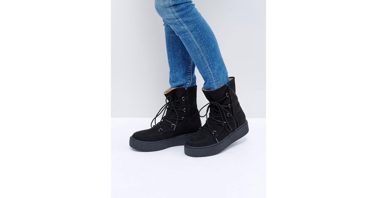 ASOS Asos Alarna Lace Up Snow Boots in 
