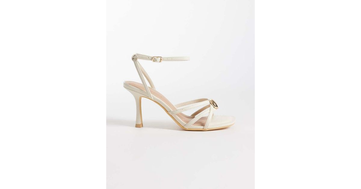New Look Pebble Detail Stiletto Heeled Sandals in Natural | Lyst UK