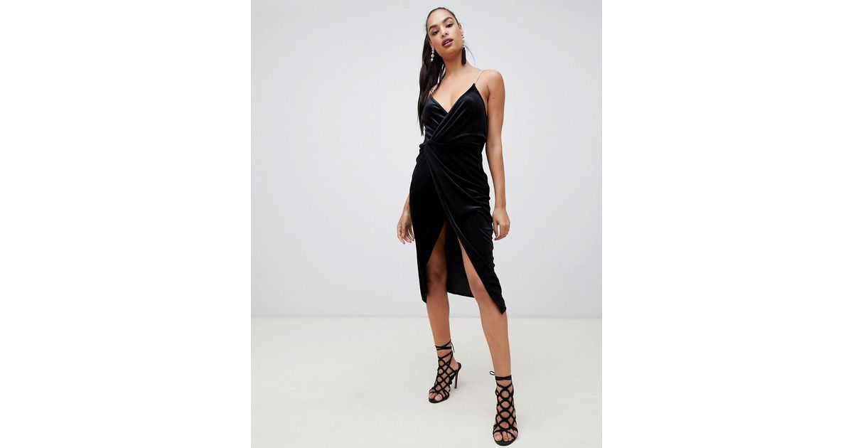 asos velvet wrap dress