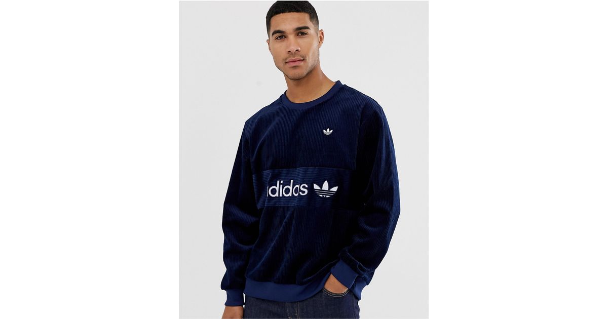 adidas originals corduroy crew sweatshirt