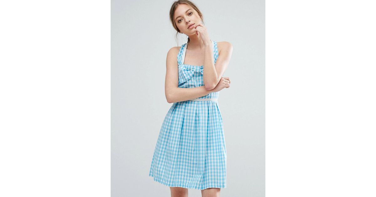 blue gingham sundress
