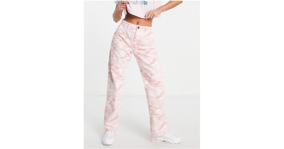 Stradivarius Str Wide Leg Cargo Pants in Pink | Lyst Canada
