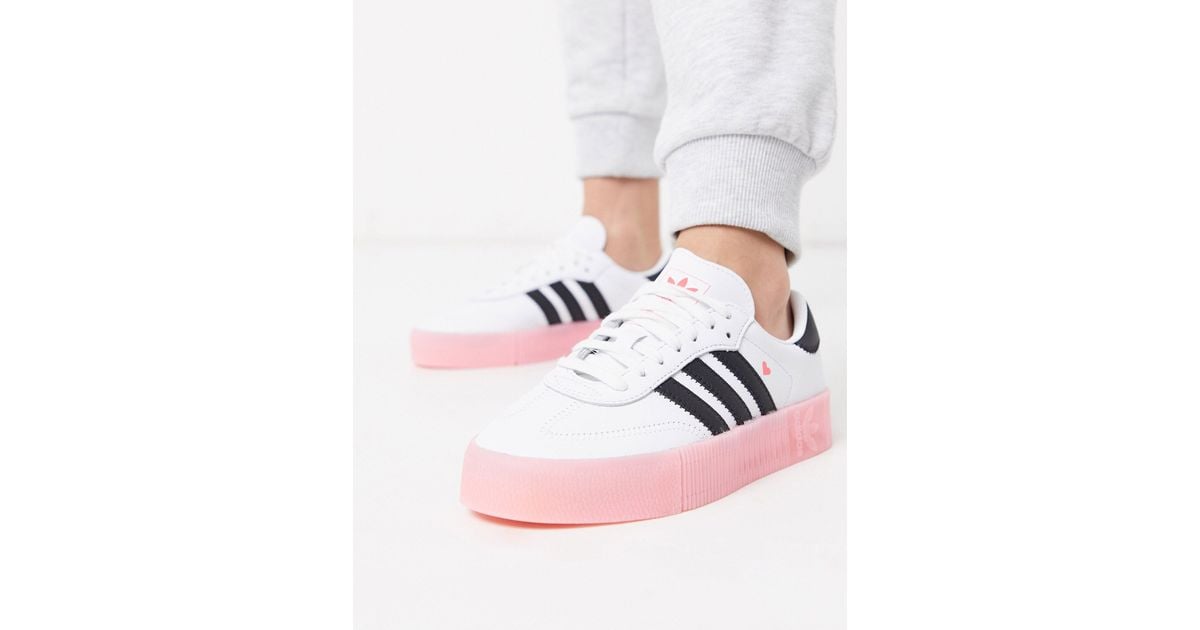 adidas Originals Leather Samba Rose Sneakers With Heart Detail in Pink |  Lyst