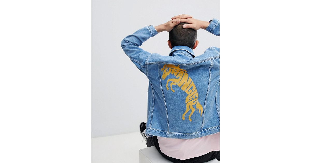 wrangler blue and yellow padded jacket