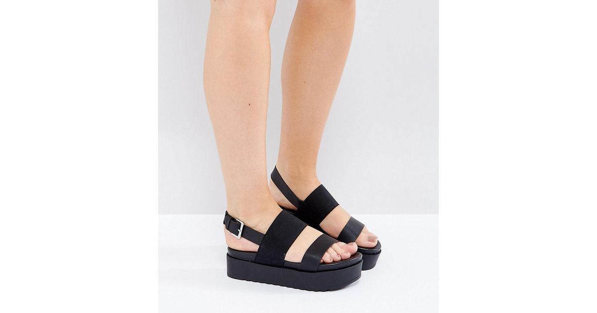 90s black wedge sandals