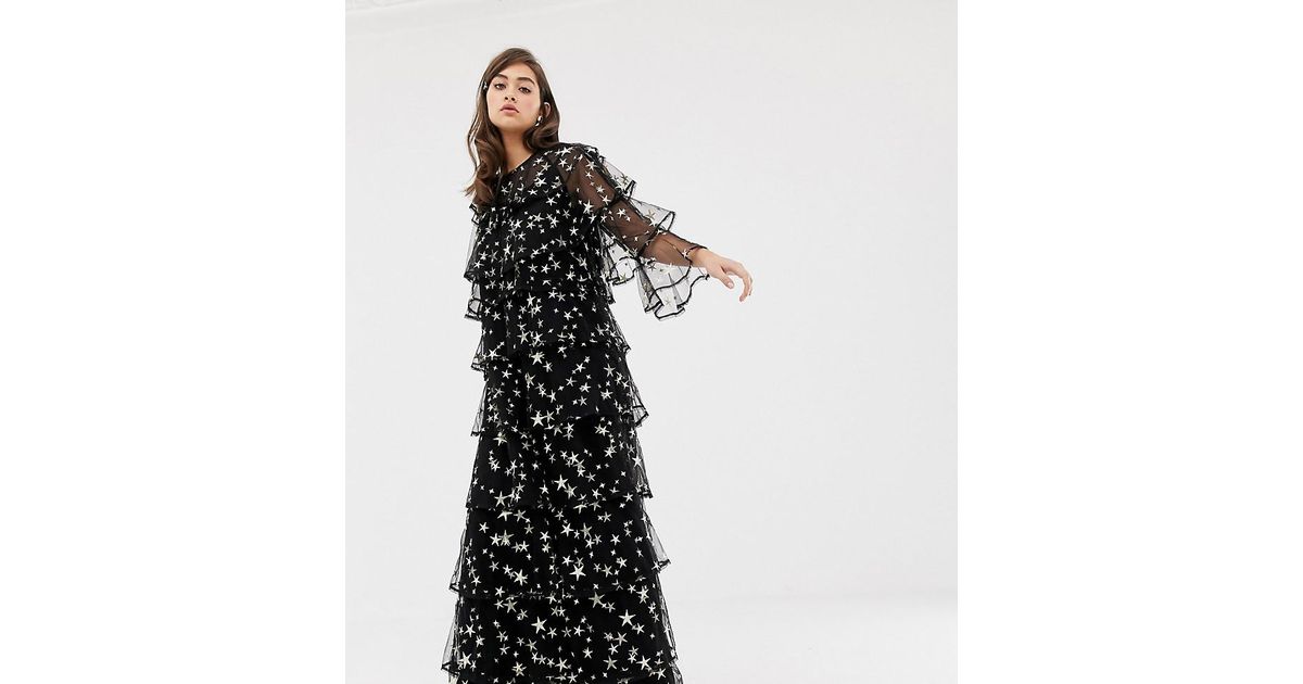 Sister Jane Lace Tiered Maxi Dress In 
