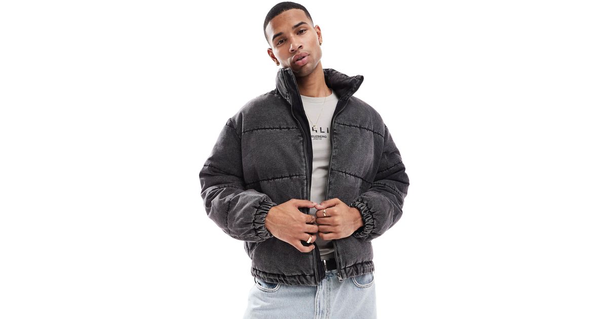ONLY & SONS waterproof hooded puffer coat in black