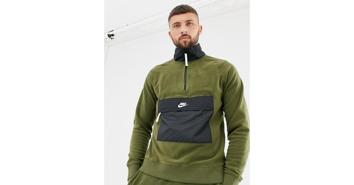 nike half zip borg sweat