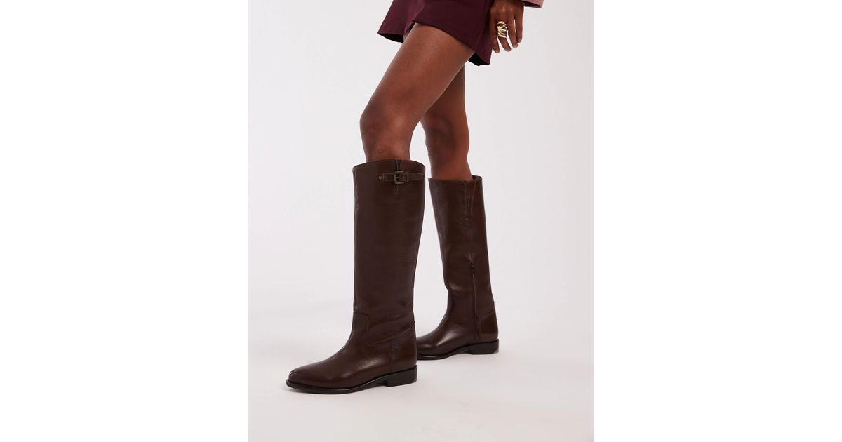Bronx Fe-Lise Buckle Detail Riding Boot in Brown | Lyst