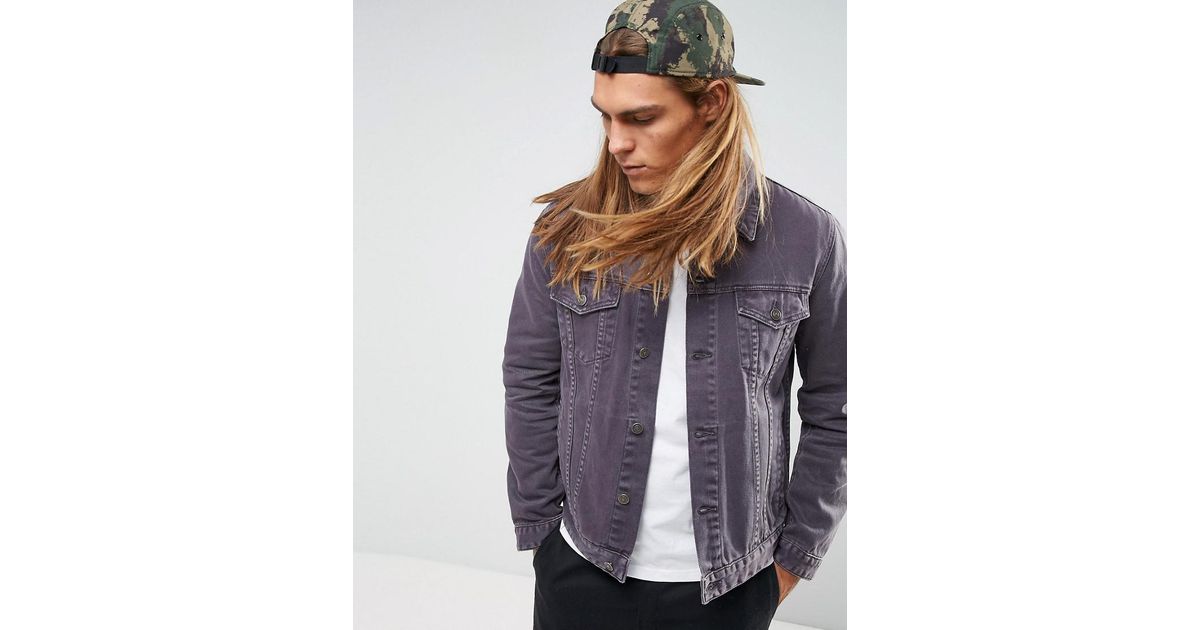 mens purple jean jacket