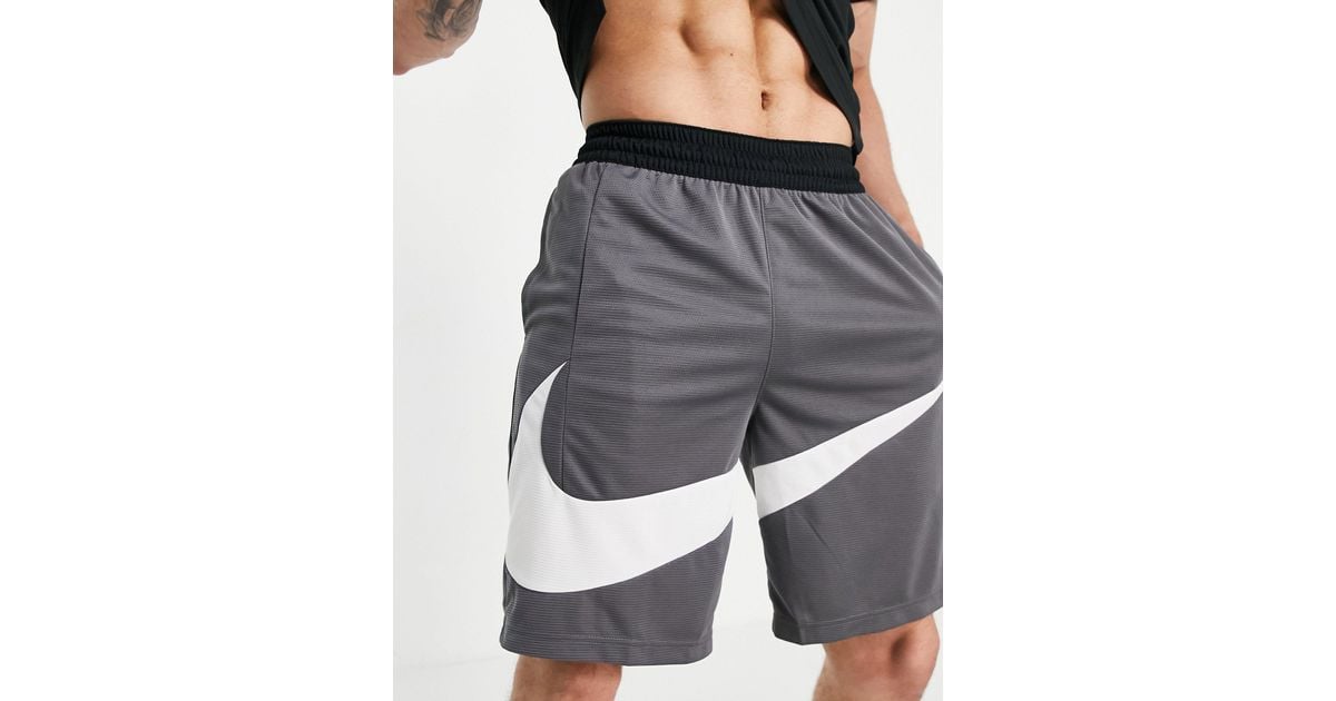Nike Basketball Swoosh Logo Shorts in Gray for Men | Lyst