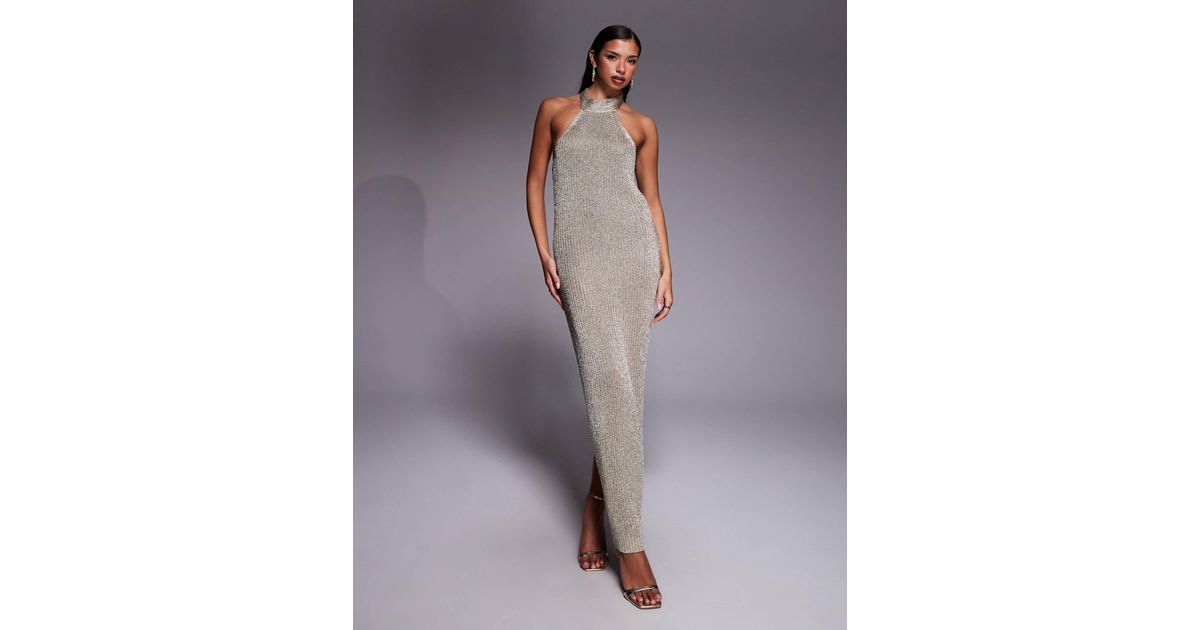 jluxlabel silver dress Jluxlabel Visions Of You Sleeveless Maxi Dress - Silver