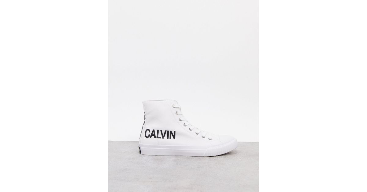 calvin klein white high tops