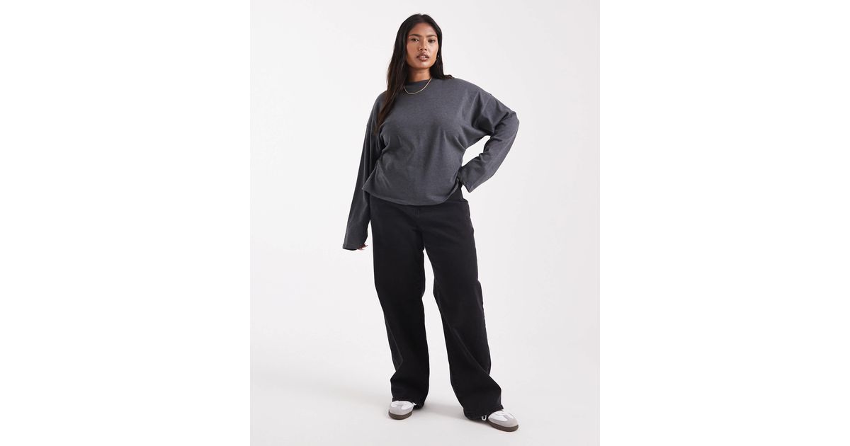 Noisy May Yolanda Mid Rise Straight Leg Jeans in Blue | Lyst