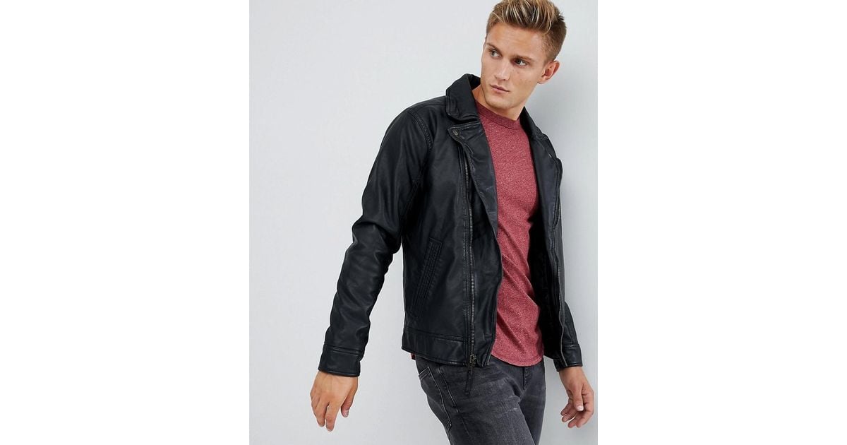Hollister faux leather biker jacket discount