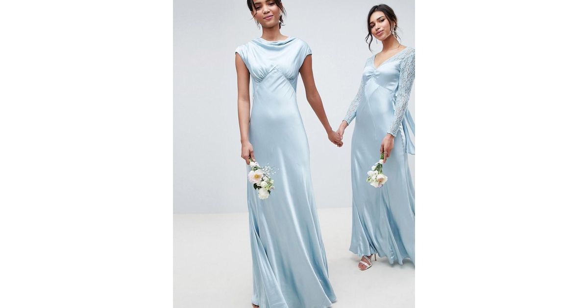  Ghost  Bridesmaid  Maxi Dress  With Cowl Neck in Blue Lyst